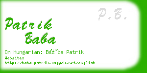 patrik baba business card